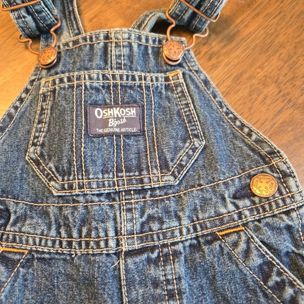 OshKosh‎ Bgosh Kids Blue Denim Carpenter Vintage Overalls 6 Months